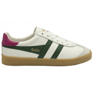 Gola Classics Medallist Leather Sneakers Blancas Fucsia Colombia | 476QUPBHR