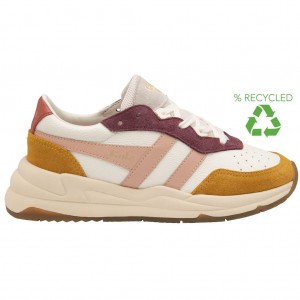 Gola Classics Saturn Quadrant Sneakers Blancas Rosas Naranjas Colombia | 798AMKVTG