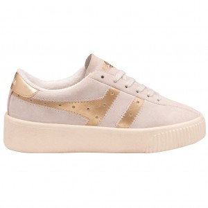 Gola Classics Super Court Metallic Sneakers Blancas Doradas Colombia | 231YTGXIN