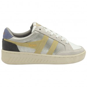 Gola Classics Superslam Blaze Sneakers Plateadas Limón Lavanda Colombia | 598JAELMZ
