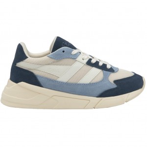 Gola Classics Tempest Sneakers Blancas Azules Colombia | 569DKOVAS