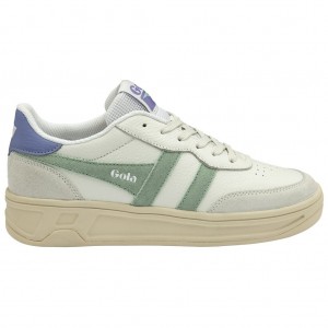 Gola Classics Topspin Sneakers Blancas Verde Lavanda Colombia | 579IJBHYG