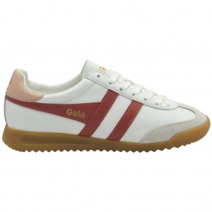 Gola Classics Torpedo Leather Sneakers Blancas Rosas Colombia | 916IMSRHQ