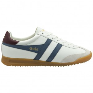 Gola Classics Torpedo Leather Sneakers Blancas Burdeos Colombia | 315QAOZED
