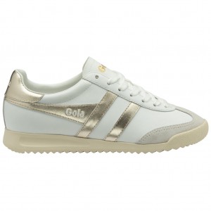 Gola Classics Torpedo Mirror Sneakers Blancas Doradas Blancas Colombia | 085IVYTOW