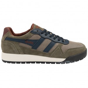 Gola Classics Trek Low Sneakers Kaki Azul Marino Burdeos Colombia | 805ZYSATU
