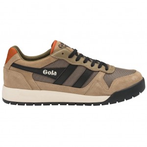 Gola Classics Trek Low Sneakers Negras Naranjas Colombia | 352OTPNAZ