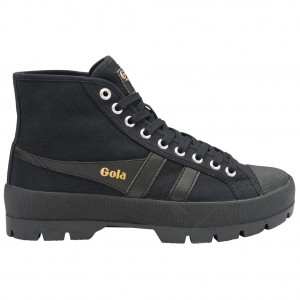 Gola Vegan Classics Coaster Peak High Sneakers Negras Negras Negras Colombia | 019VUWGHY