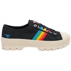 Gola Vegan Classics Coaster Peak Rainbow Shoes Negras Colombia | 389IKGNZF