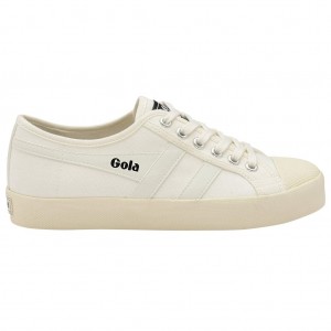 Gola Vegan Classics Coaster Shoes Blancas Blancas Colombia | 348QXAYZB