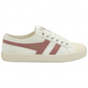 Gola Vegan Classics Coaster Shoes Blancas Coral Rosas Colombia | 934GFAEMJ