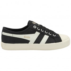 Gola Vegan Classics Coaster Shoes Negras Blancas Doradas Colombia | 679IMCDEB
