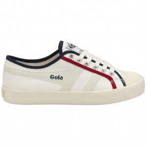 Gola Vegan Classics Coaster Smash Shoes Blancas Azul Marino Rojas Oscuro Colombia | 027DFBOYJ