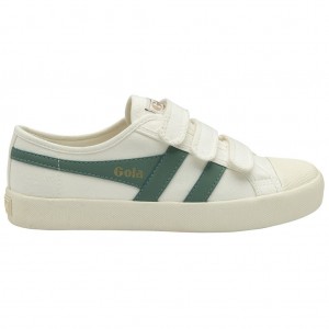Gola Vegan Classics Coaster Strap Sneakers Blancas Verde Colombia | 614NSGCWL
