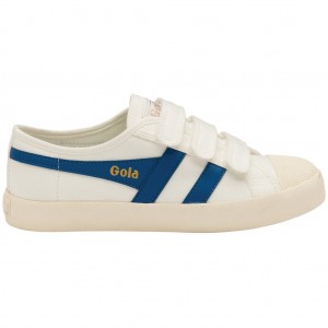 Gola Vegan Classics Coaster Strap Sneakers Blancas Azules Colombia | 391EZVHIK