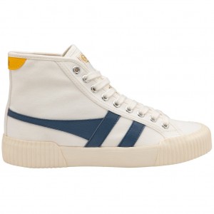 Gola Vegan Classics Rally High Plimsoll Sneakers Blancas Colombia | 735PBTNJH