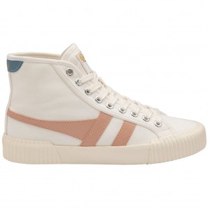 Gola Vegan Classics Rally High Plimsoll Sneakers Blancas Rosas Colombia | 840MFZWLX