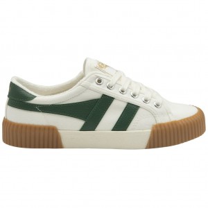 Gola Vegan Classics Rally Plimsoll Sneakers Blancas Verde Colombia | 792IVGEHY