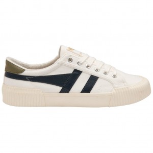 Gola Vegan Classics Rally Plimsoll Sneakers Blancas Azul Marino Kaki Colombia | 729KYXECI