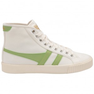 Gola Vegan Classics Tennis Mark Cox High Sneakers Blancas Verde Colombia | 861WBRELN