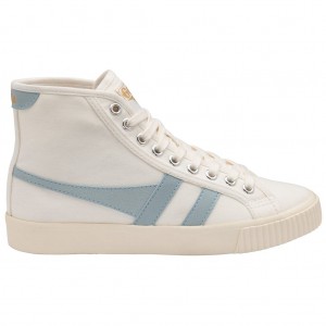 Gola Vegan Classics Tennis Mark Cox High Sneakers Blancas Azules Colombia | 160VWICGT