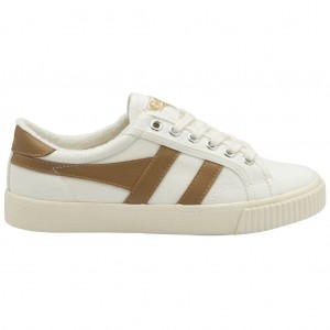 Gola Vegan Classics Tennis Mark Cox Sneakers Blancas Marrones Colombia | 805XJUGLY