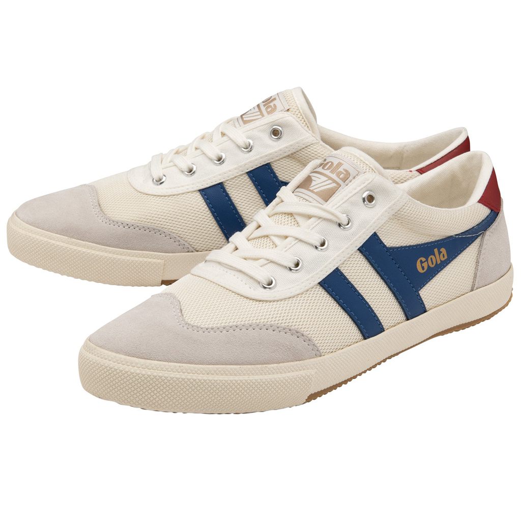 Gola Classics Badminton Mesh Plimsoll Sneakers Blancas Azules Rojas Oscuro Colombia | 570GVUBQT