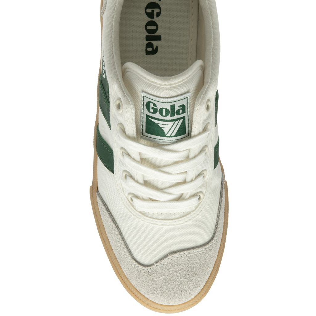 Gola Classics Badminton Plimsoll Sneakers Blancas Verde Colombia | 172HPXMKR