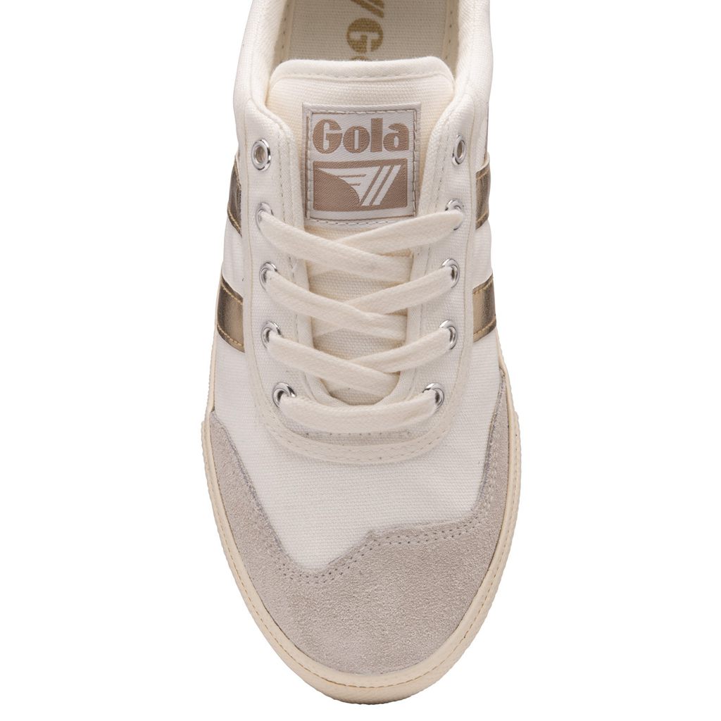 Gola Classics Badminton Sneakers Blancas Doradas Colombia | 564UFQTPW