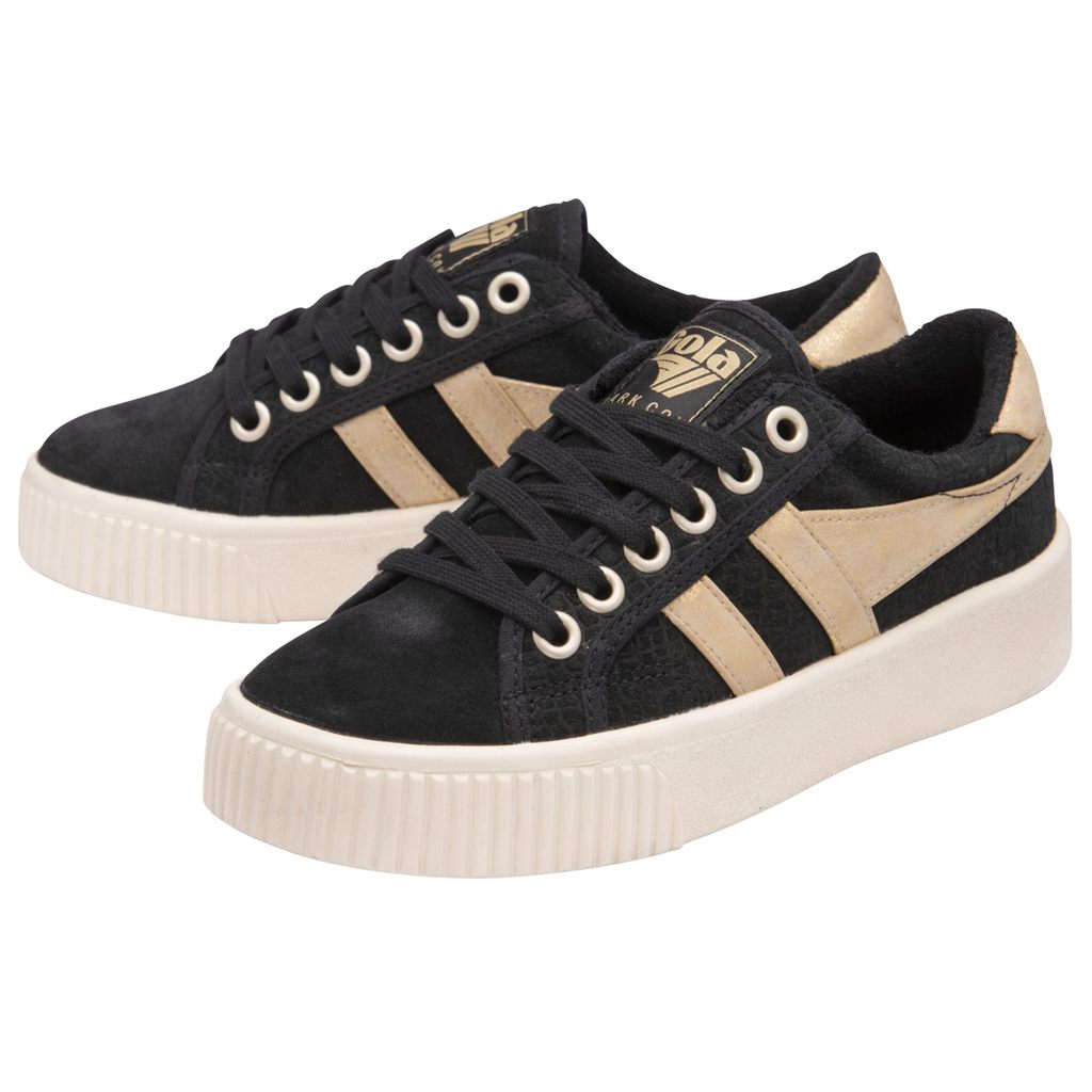 Gola Classics Baseline Mark Cox Mirror Shoes Negras Doradas Colombia | 675ZAFYKH