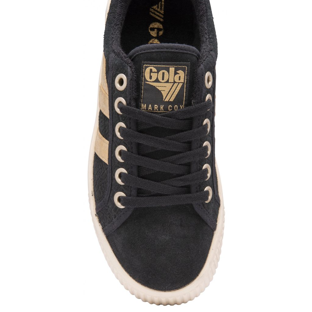 Gola Classics Baseline Mark Cox Mirror Shoes Negras Doradas Colombia | 675ZAFYKH