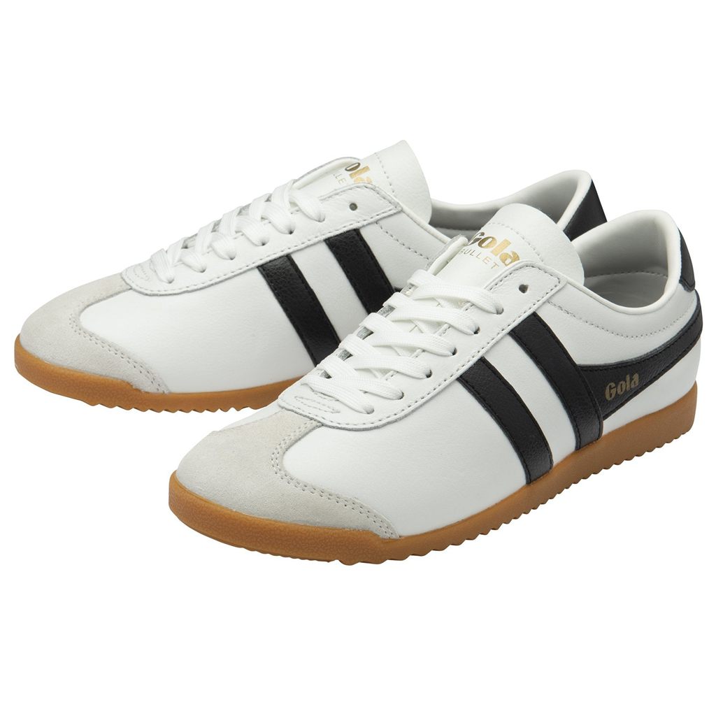 Gola Classics Bullet Leather Sneakers Blancas Negras Colombia | 473OXSTFJ
