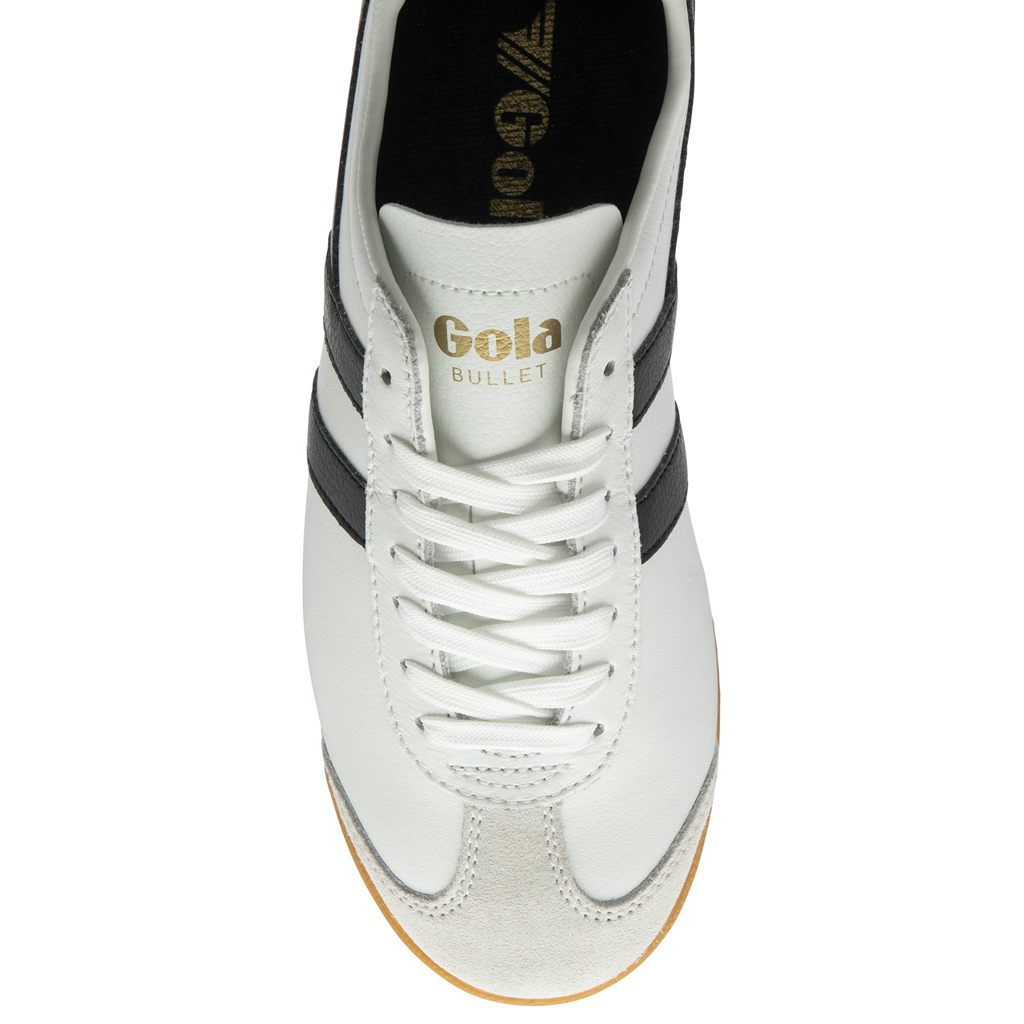 Gola Classics Bullet Leather Sneakers Blancas Negras Colombia | 473OXSTFJ