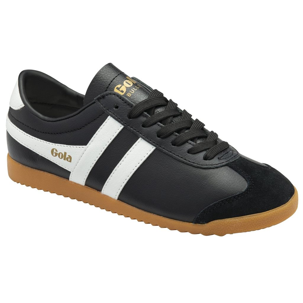 Gola Classics Bullet Leather Sneakers Negras Blancas Colombia | 415UPWKDN
