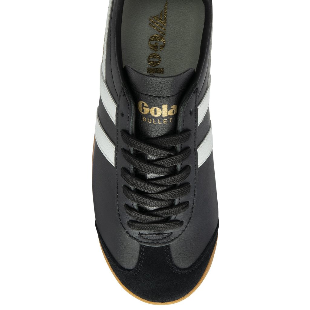 Gola Classics Bullet Leather Sneakers Negras Blancas Colombia | 415UPWKDN