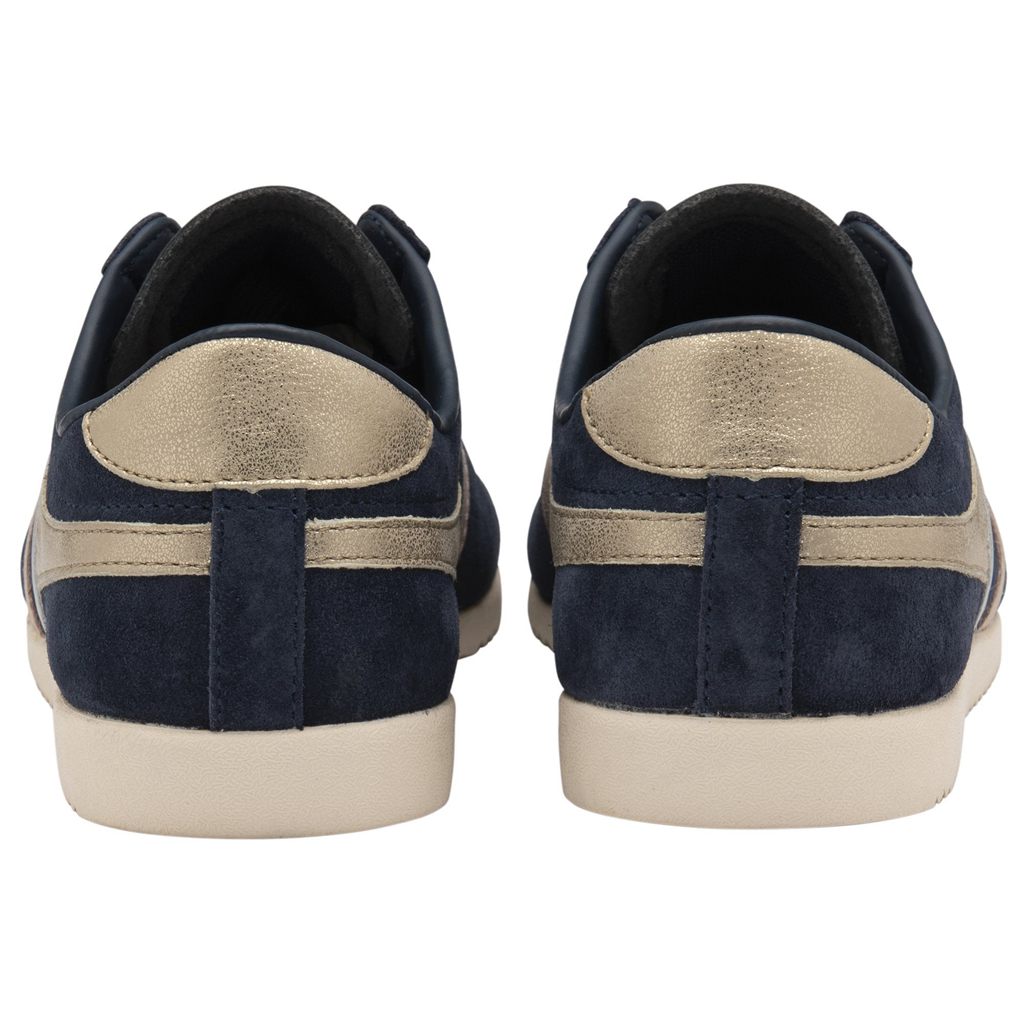 Gola Classics Bullet Mirror Trident Sneakers Azul Marino Plateadas Doradas Colombia | 609RTIPFX