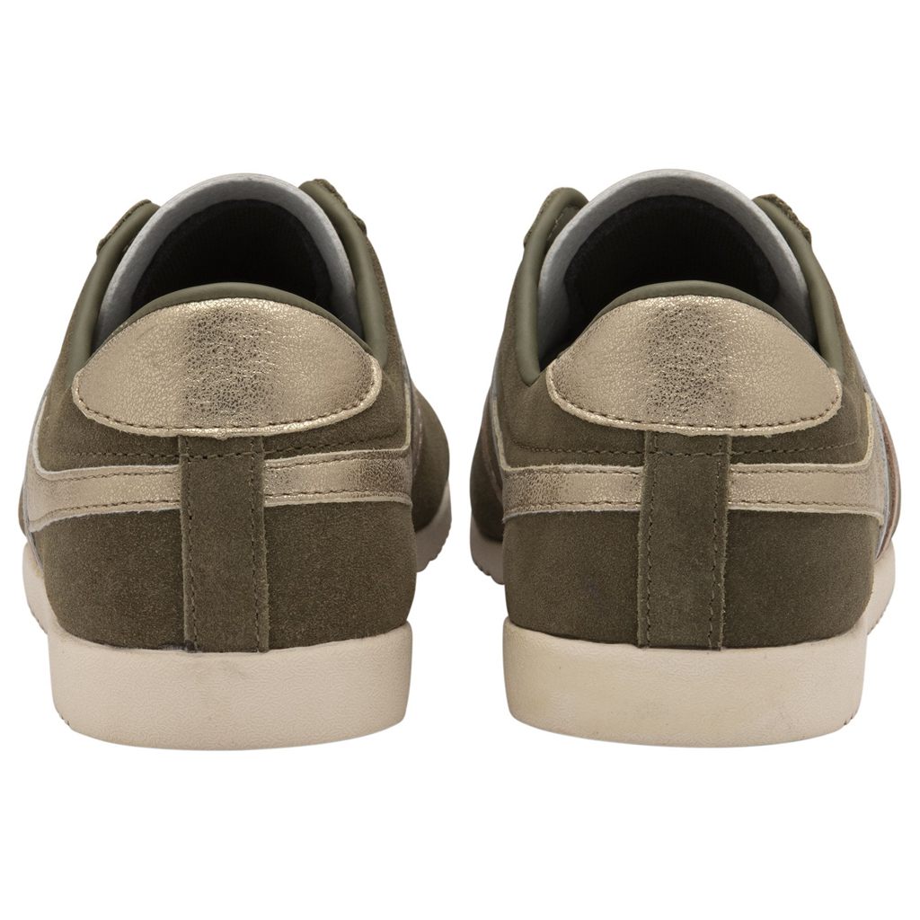 Gola Classics Bullet Mirror Trident Sneakers Kaki Plateadas Doradas Colombia | 218NOAKGP