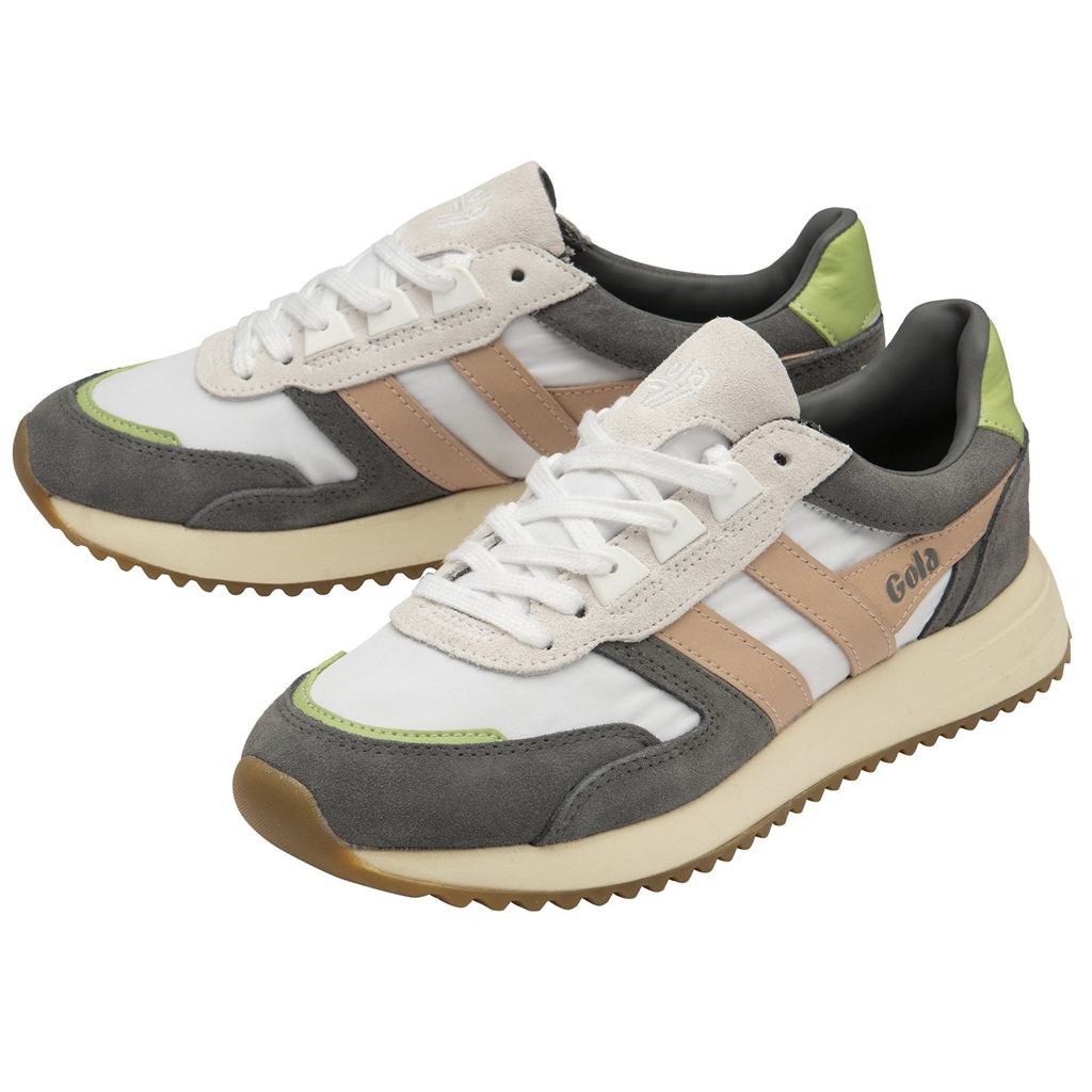 Gola Classics Chicago Sneakers Blancas Rosas Verde Colombia | 390ICPSTJ