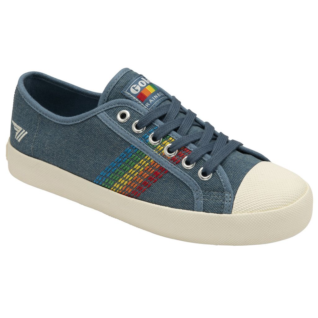 Gola Classics Coaster Rainbow Stitch Shoes Denim Multi Colombia | 839ZLCYPT