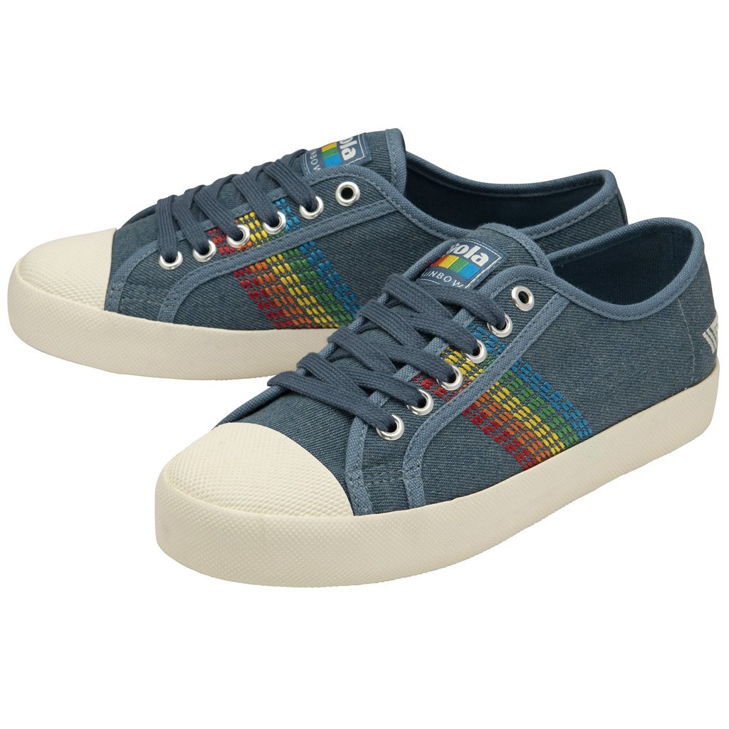 Gola Classics Coaster Rainbow Stitch Shoes Denim Multi Colombia | 839ZLCYPT