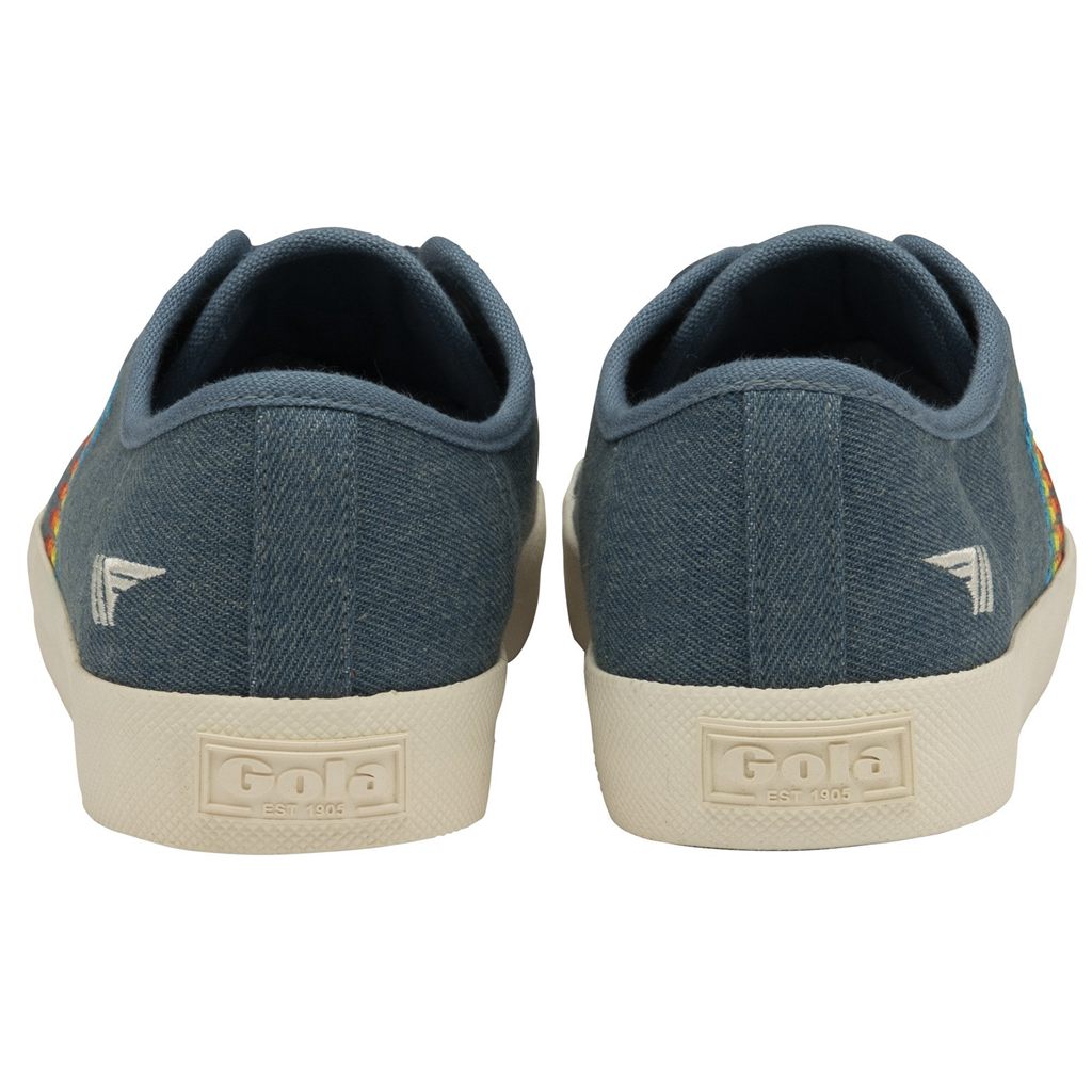 Gola Classics Coaster Rainbow Stitch Shoes Denim Multi Colombia | 839ZLCYPT