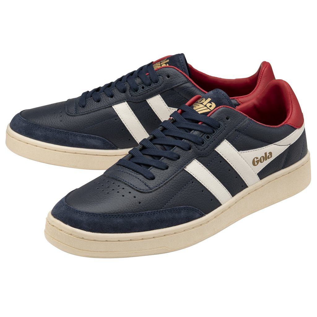 Gola Classics Contact Leather Sneakers Azul Marino Blancas Rojas Oscuro Colombia | 307NDWKEU