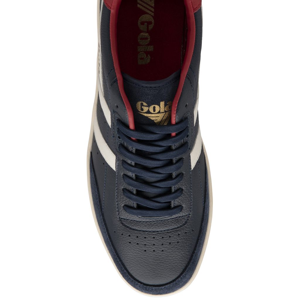 Gola Classics Contact Leather Sneakers Azul Marino Blancas Rojas Oscuro Colombia | 307NDWKEU