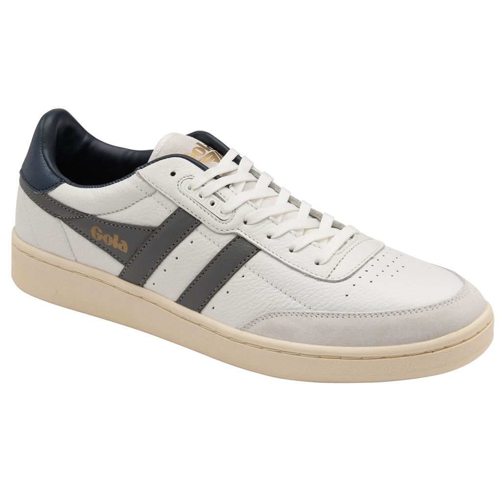 Gola Classics Contact Leather Sneakers Blancas Azul Marino Colombia | 582UBGEAX