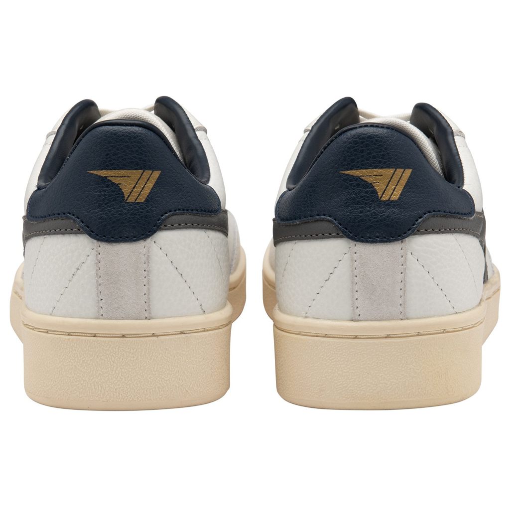 Gola Classics Contact Leather Sneakers Blancas Azul Marino Colombia | 582UBGEAX