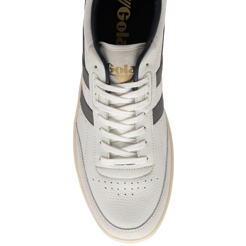 Gola Classics Contact Leather Sneakers Blancas Azul Marino Colombia | 582UBGEAX