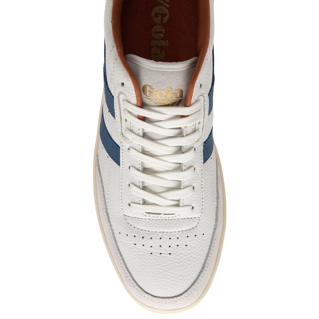 Gola Classics Contact Leather Sneakers Blancas Azules Naranjas Colombia | 390ZCOLJY
