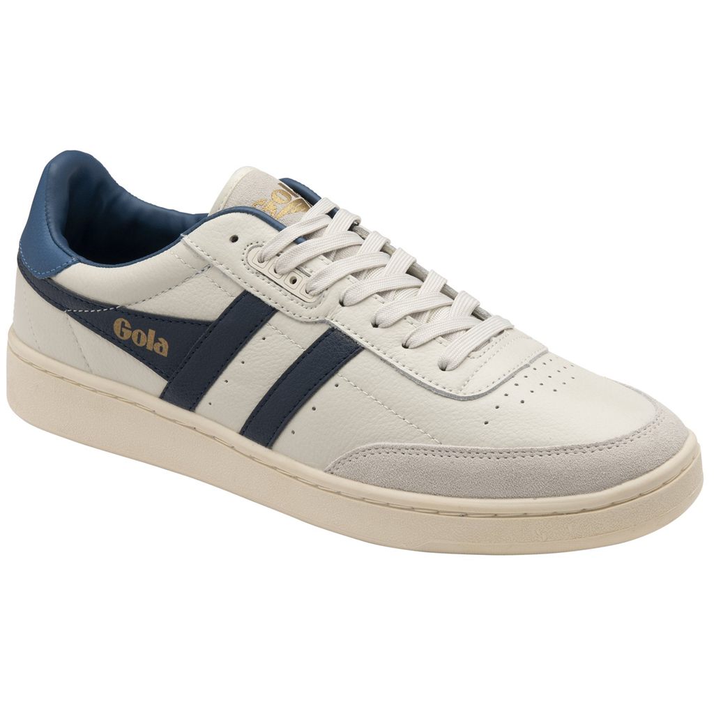 Gola Classics Contact Leather Sneakers Blancas Azul Marino Azules Colombia | 985TMPNUS