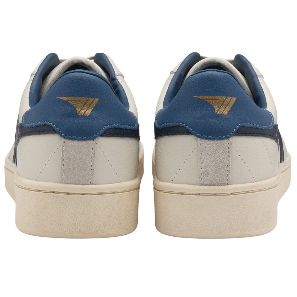 Gola Classics Contact Leather Sneakers Blancas Azul Marino Azules Colombia | 985TMPNUS