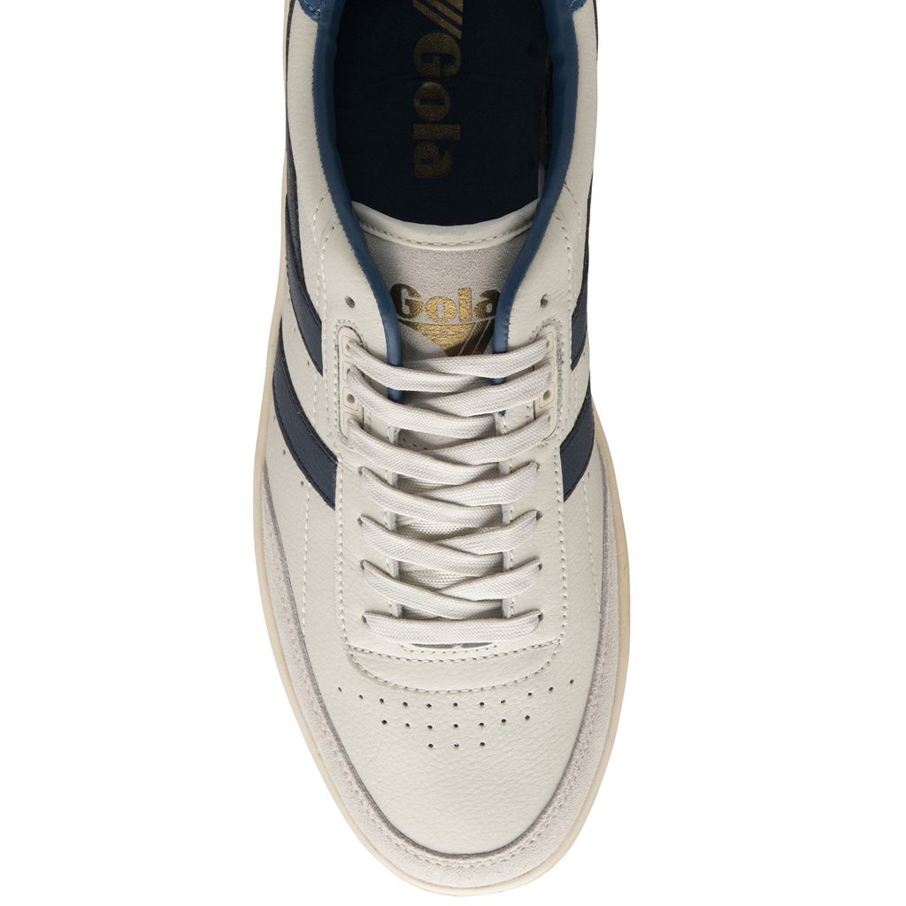 Gola Classics Contact Leather Sneakers Blancas Azul Marino Azules Colombia | 985TMPNUS